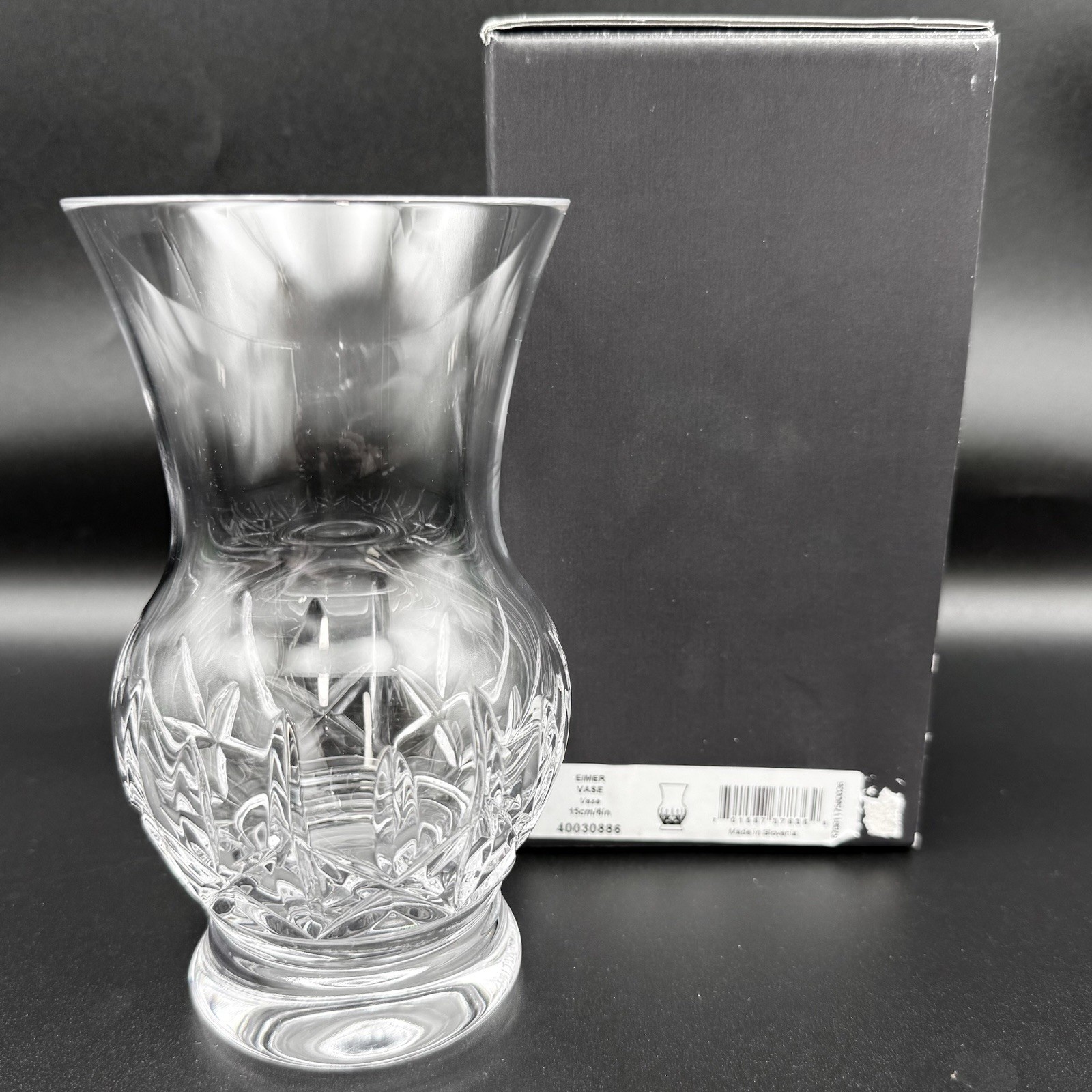 Waterford Crystal EIMER Small Flower Vase 6″ in Original Box