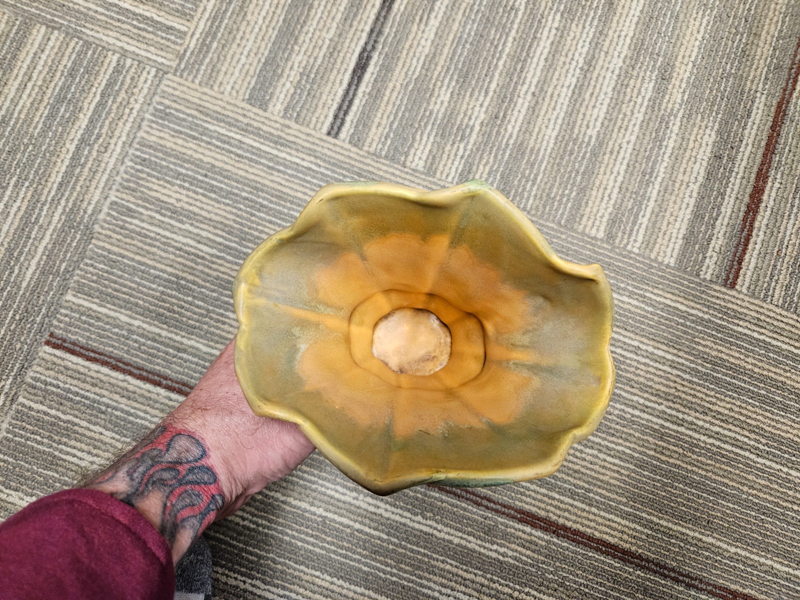 Spicy 13,000 CPM, Vintage Uranium Glazed Fan Vase, Comes with Radioactive Decals