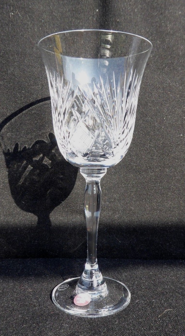 WINE GLASS RICHLY CUT SIGNED BACCARAT BETRICHAMPS VINTAGE 20.5 CM CRYSTAL