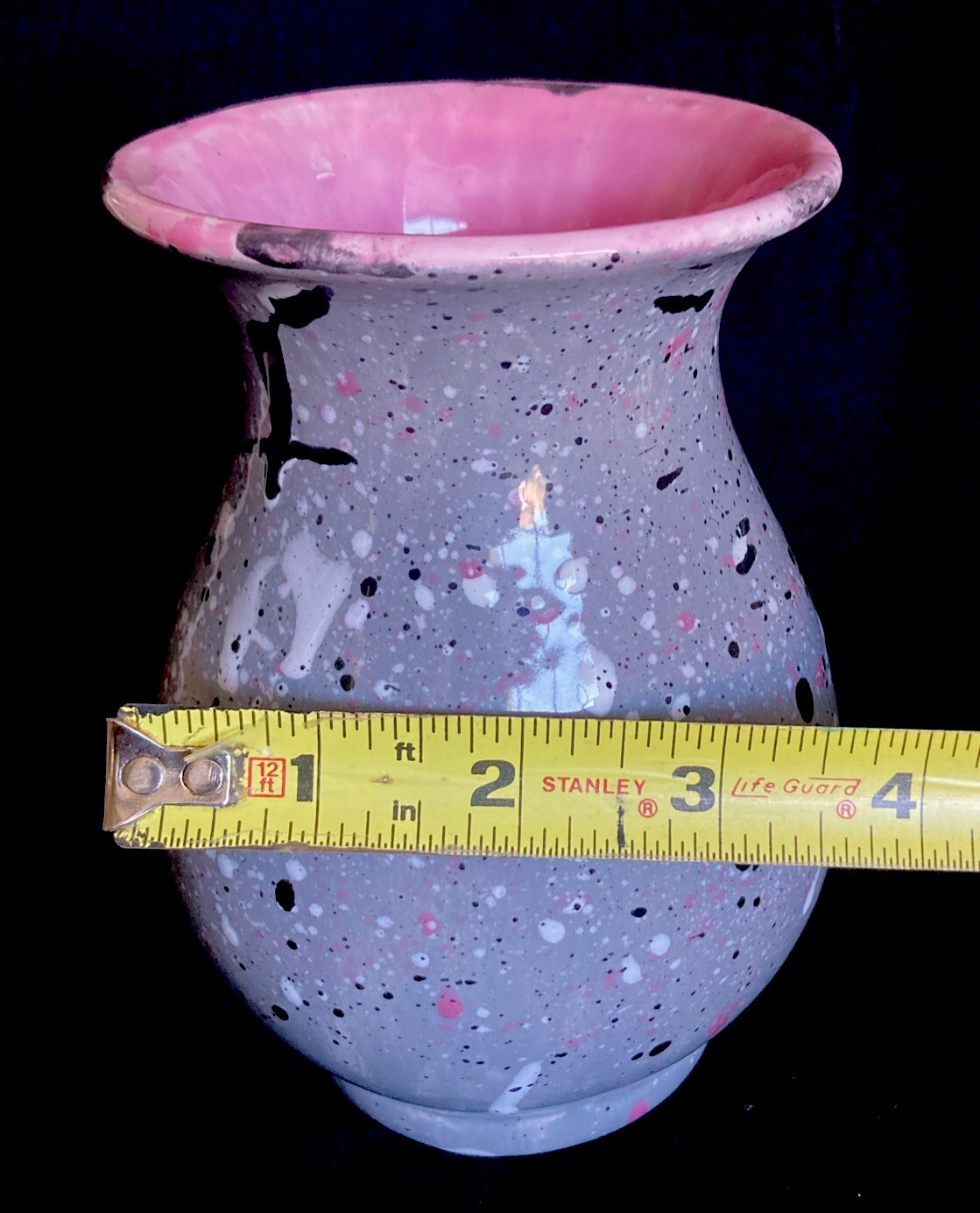 Art Studio Vase Pottery Glazed Beautiful Multi Color Abstract Signed ‘Ava 2017’
