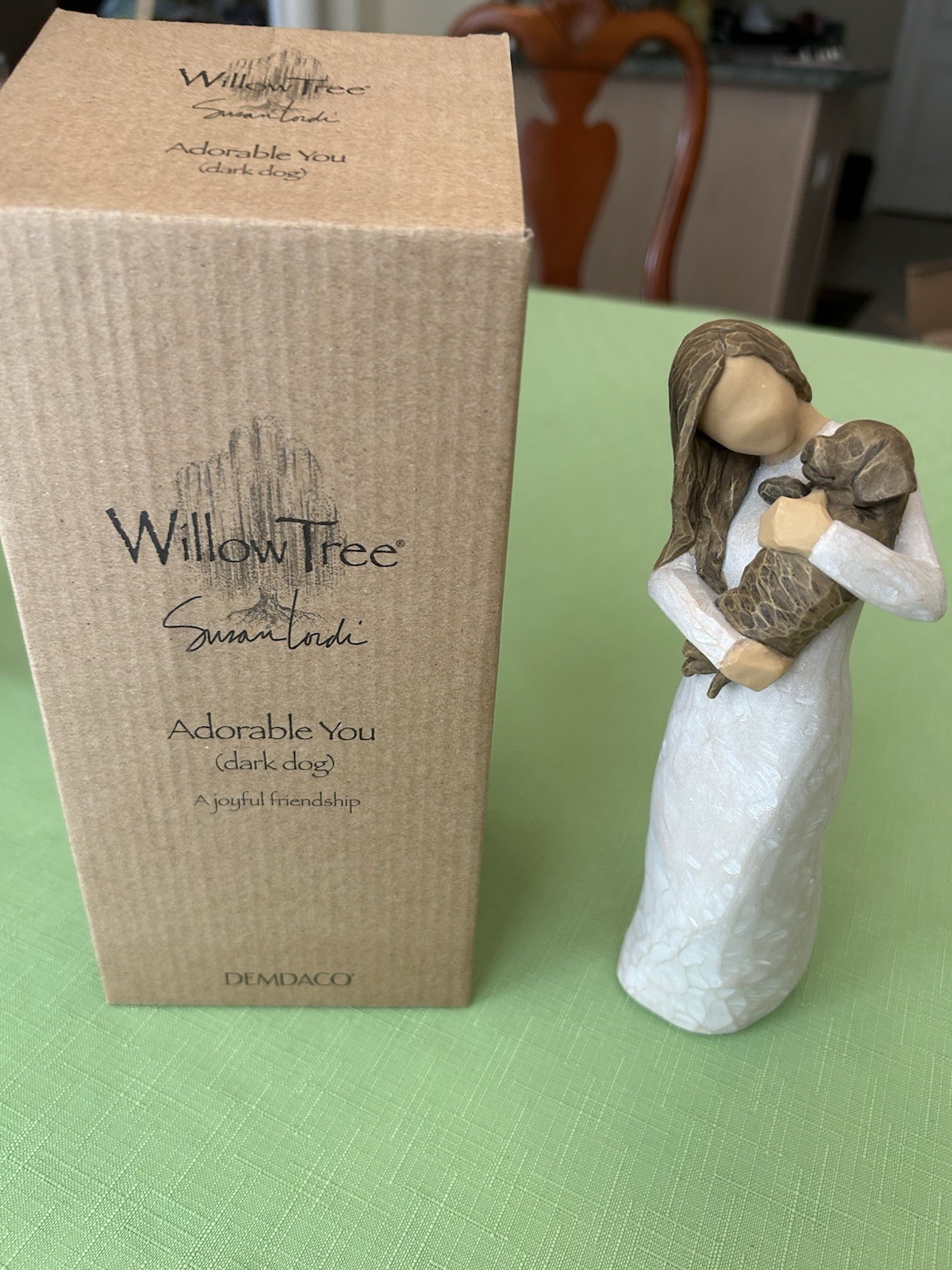 Willow Tree Adorable You (dark dog) Figurine Boxed Resin 5.5″ 280040