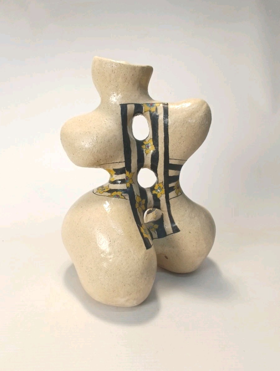 Sculptural Ceramic Vase – Abstract Female Form. Creative Sculpture Vase.