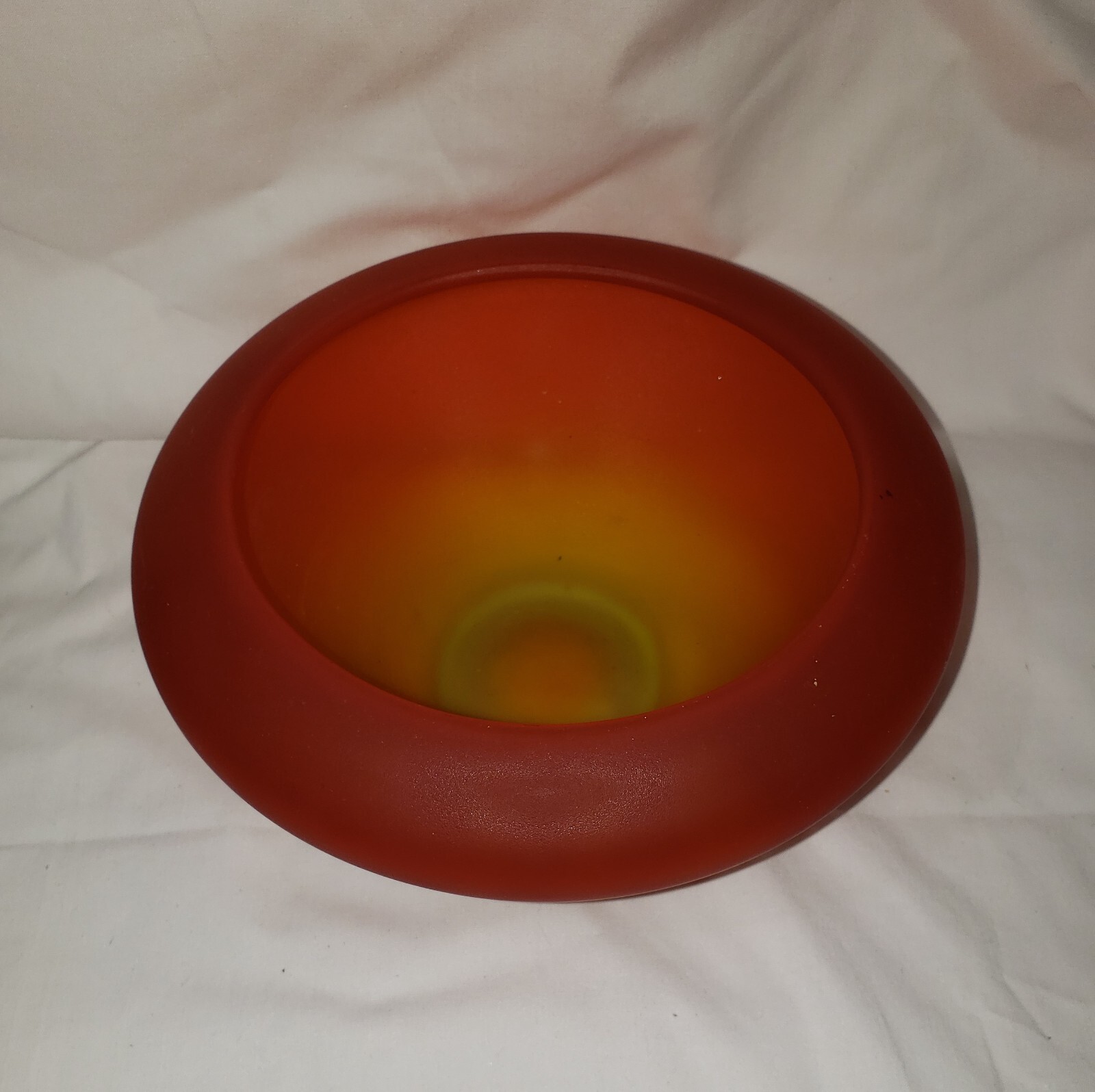 Vintage Tiffin US Glass Amberina Satin Console Bowl