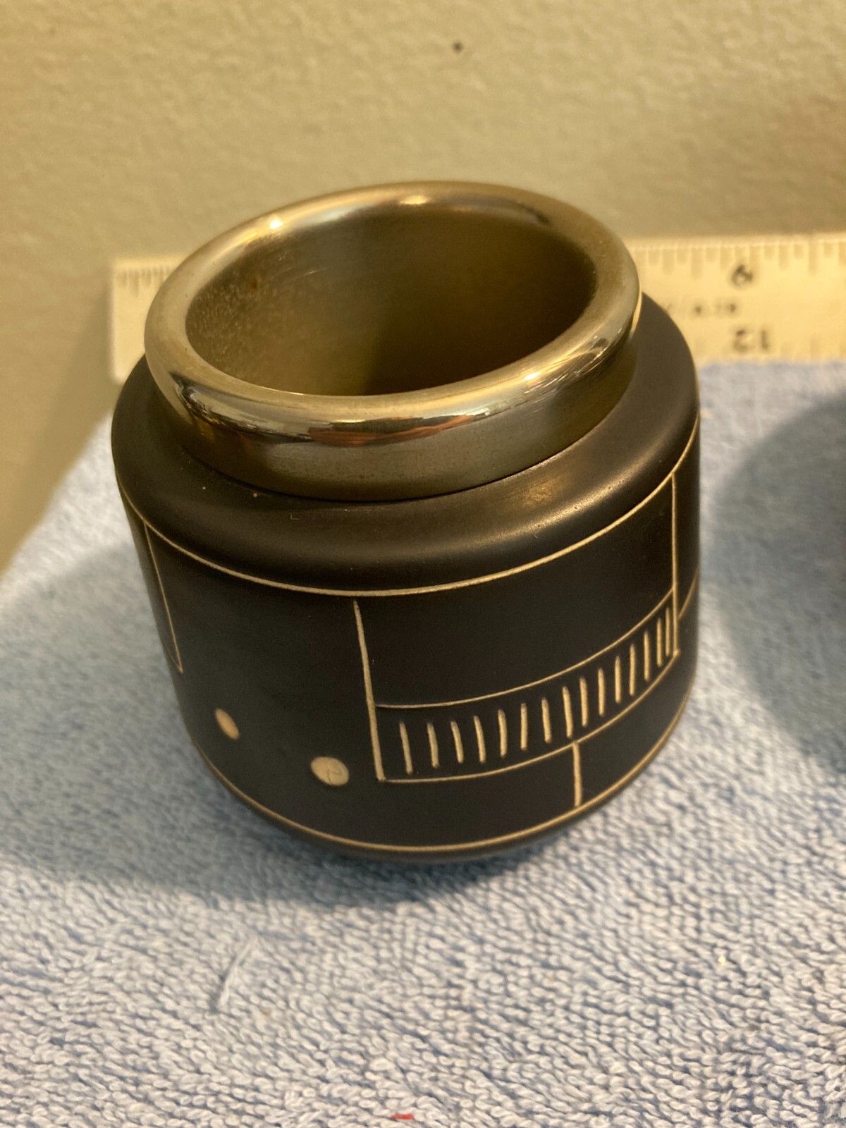VINTAGE LIGHTER ASH TRAY & CIGARETTE CUP MID CENTURY MODERN SMOKING SET READ