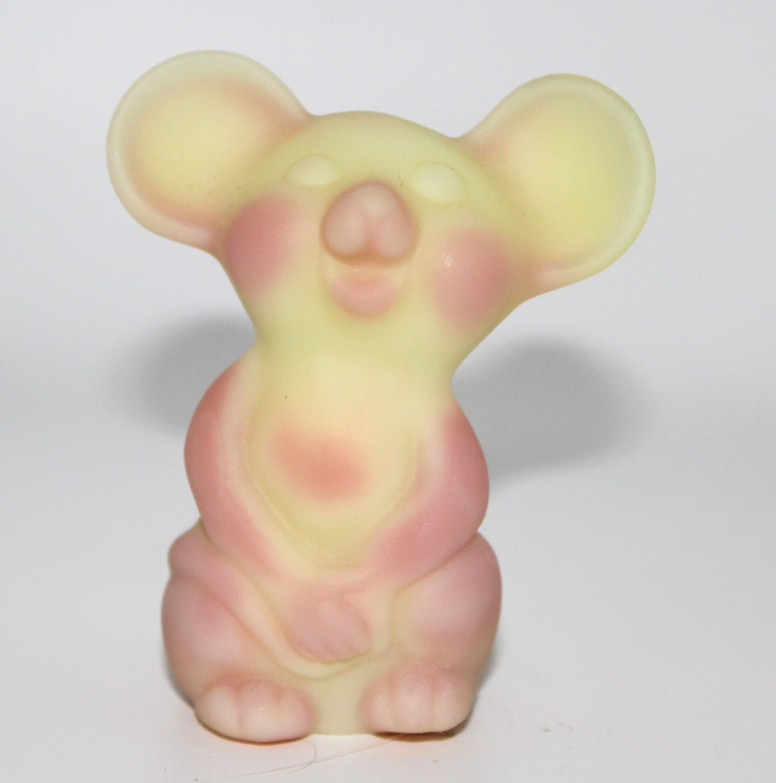 Fenton for NFGS Burmese Satin Mouse Pink Yellow Uranium GLOWS