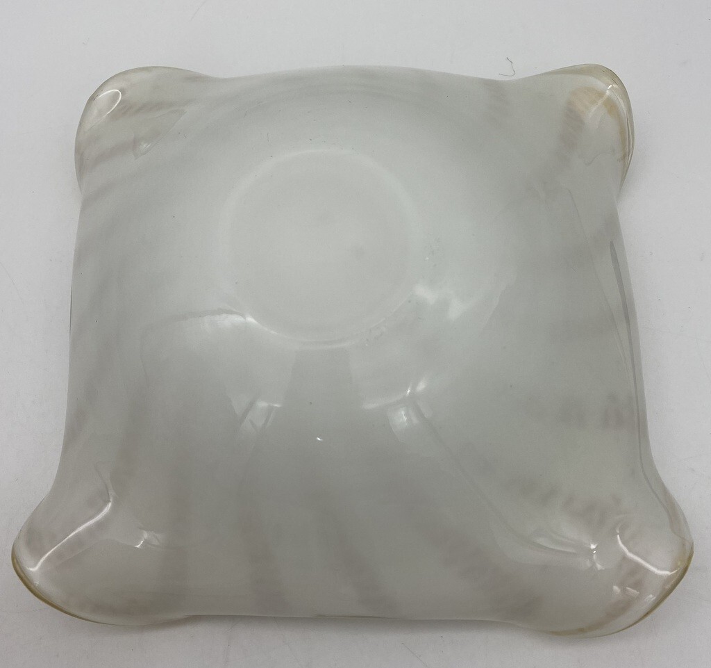 Murano Art Glass Dish With Gold Metallic Flecks Swirled Center 2lbs 2 oz