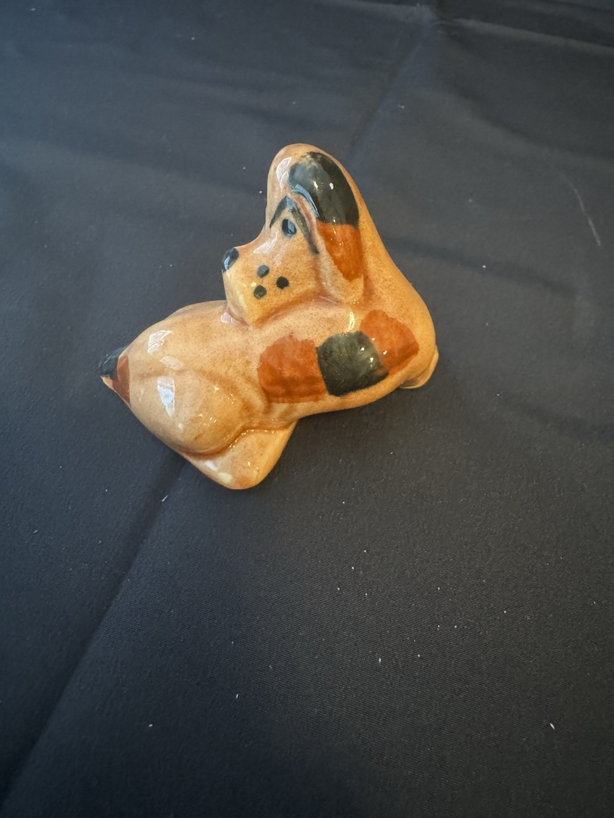 Vtg Rio Hondo California Pottery Hound Dog Figurine Blowgun Rock NC Souvenir
