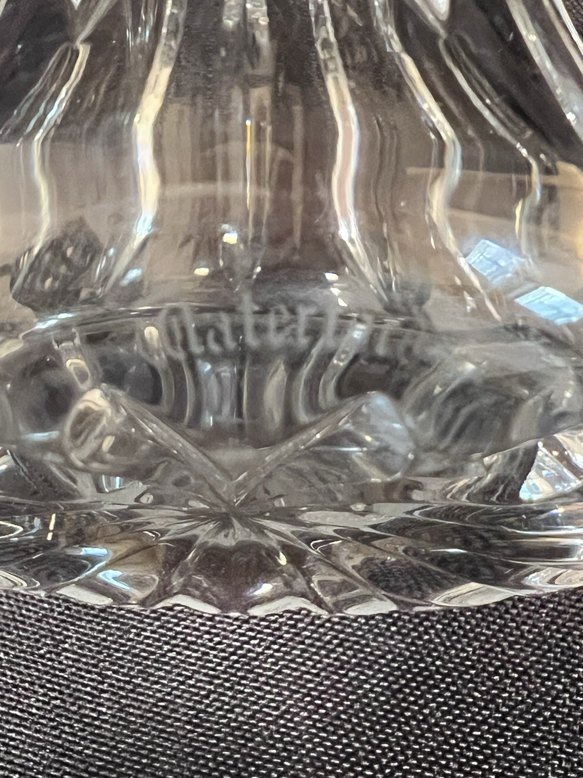 WATERFORD Crystal KILRANE Signed Flared & Tapered Trumpet Vase 8″ Vintage