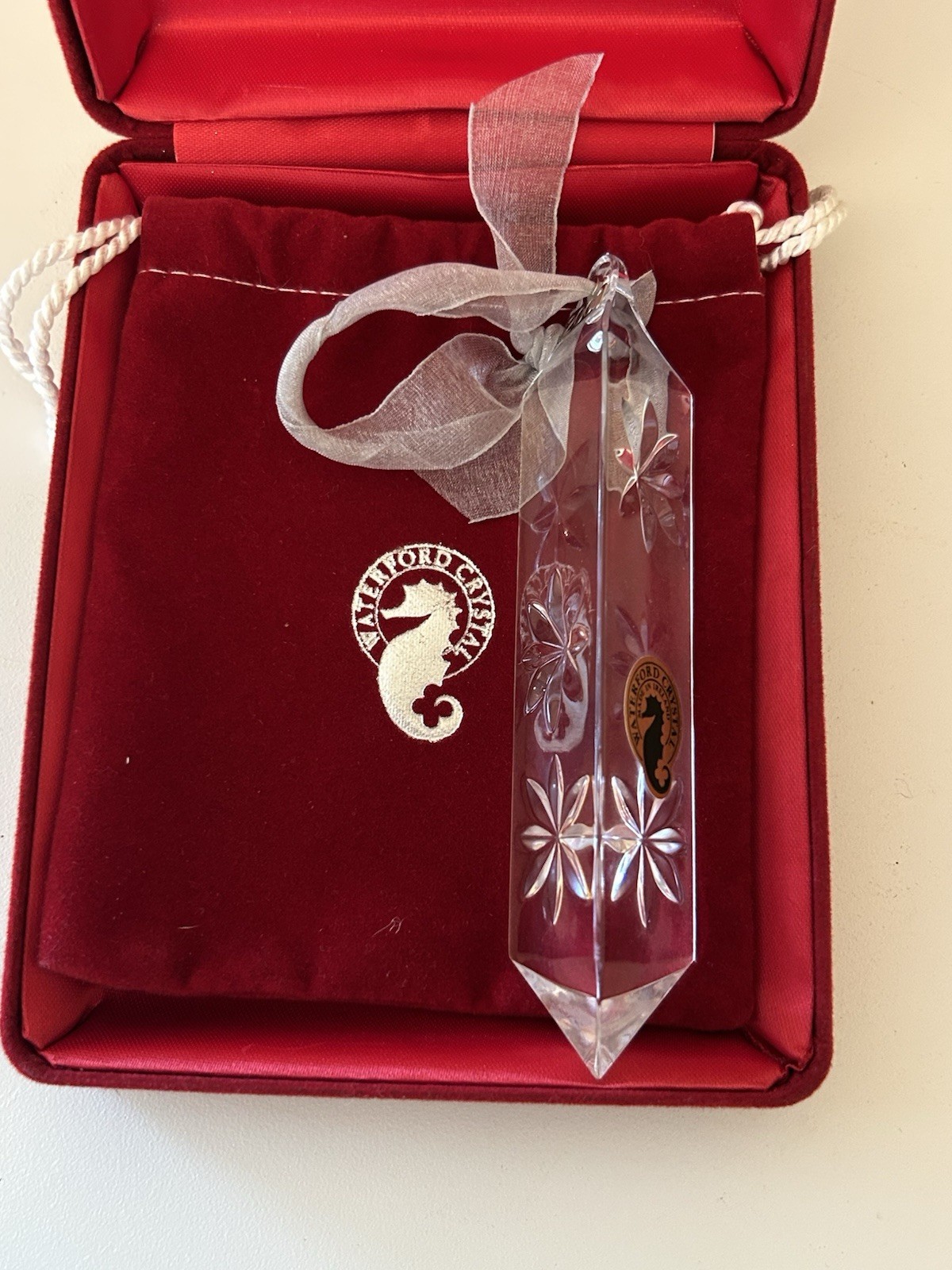 VTG Waterford Lead Crystal Celebrate The Season Star Prism Ornament 2001 Box