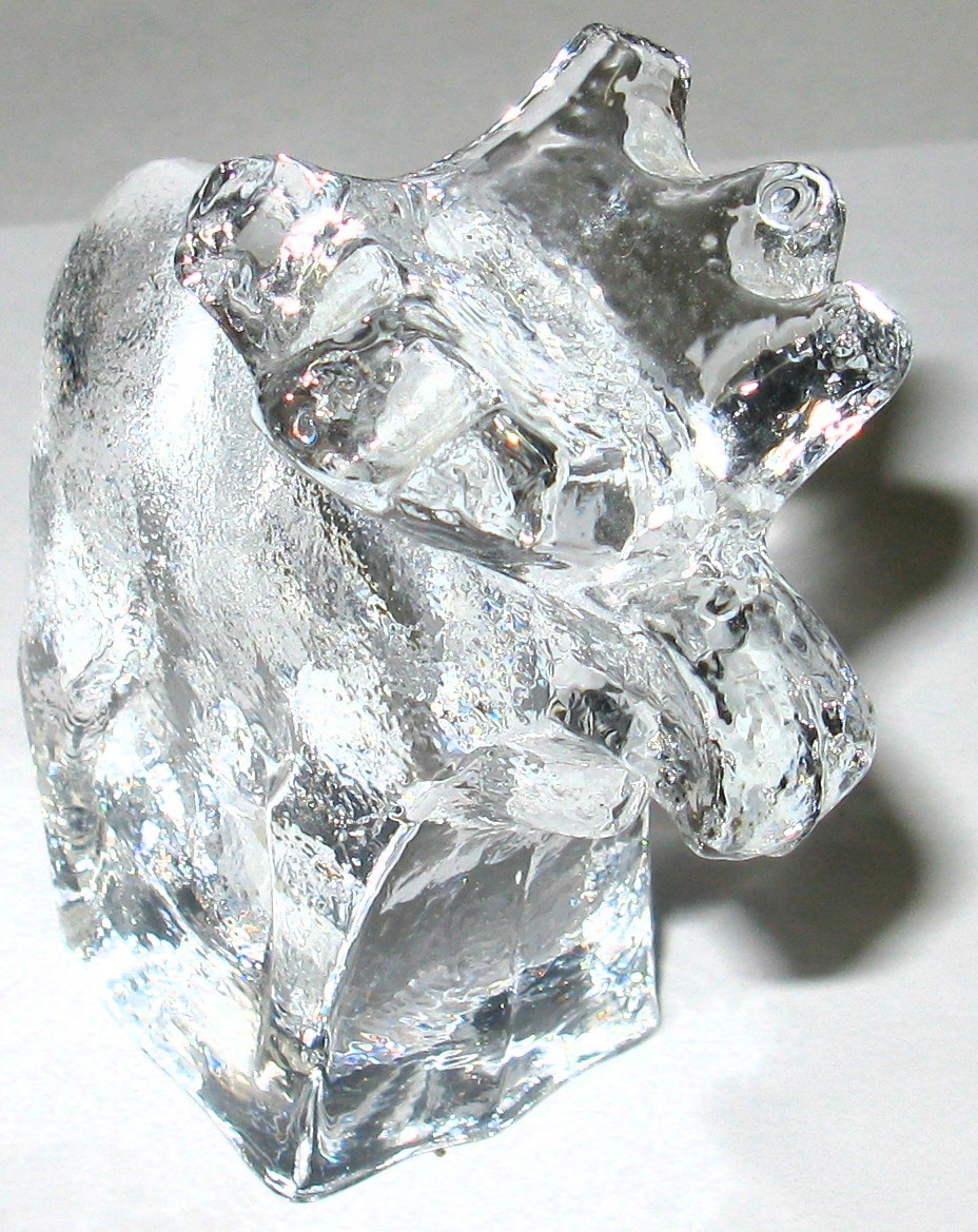 Vintage Lindshammar Swedish Sweden Art Glass Moose Figurine Labeled 3.25″