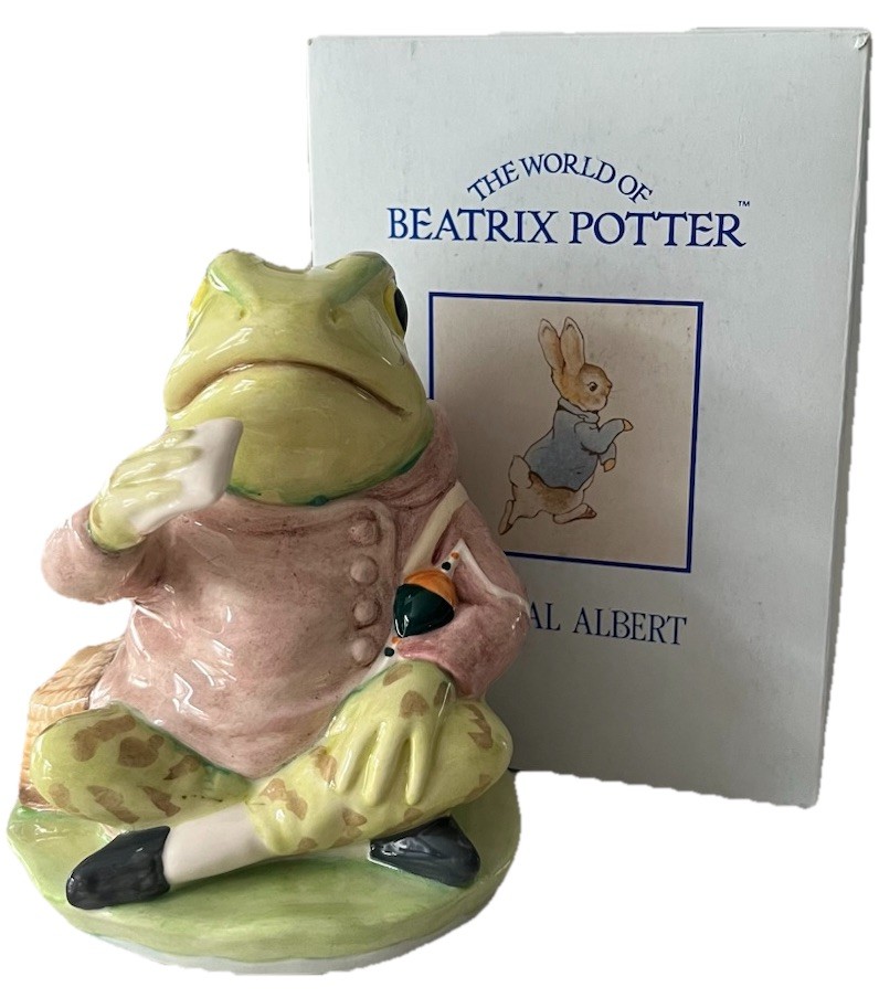 RARE Royal Albert Beatrix Potter – LARGE Jeremy Fisher 1993 13cm UK Made + Box