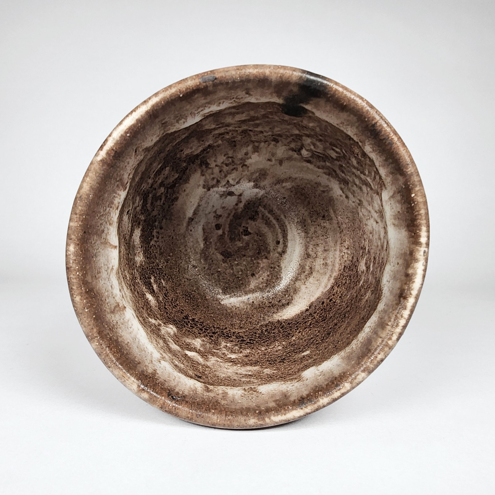 McCartys Pottery Vase Vessel Bowl Nutmeg Brown Cream Mississippi River 4.2″ Tall