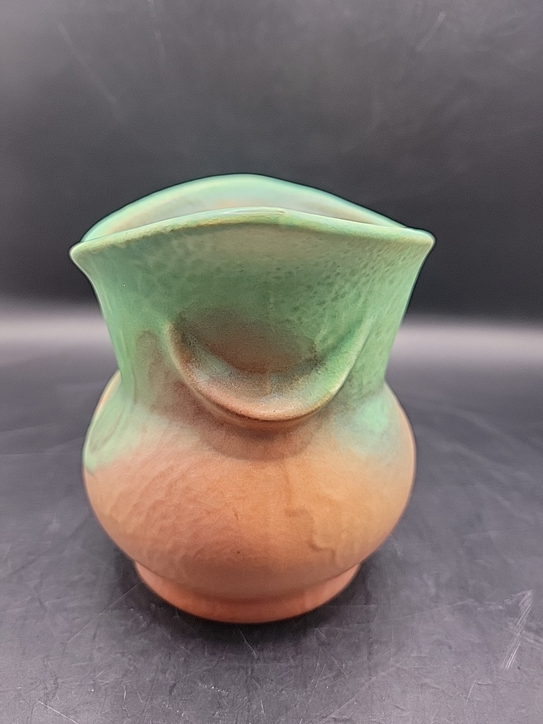 Weller Elberta Pattern Vase Circa 1930s (Matte Green and Orange Glaze)