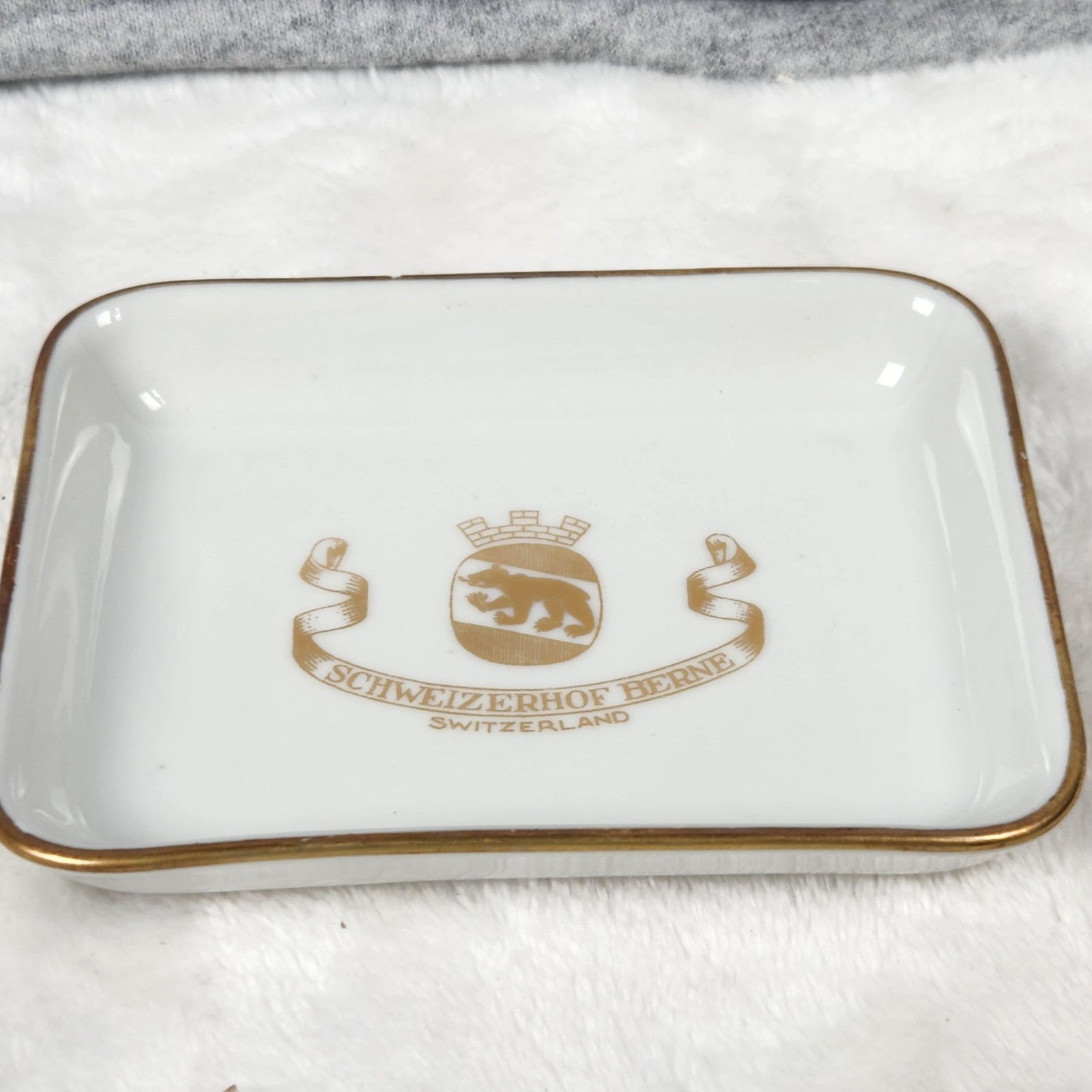 Schweizerhof Berne Porcelain 1963 Vintage Ashtray Made By Langenthal Suiss READ