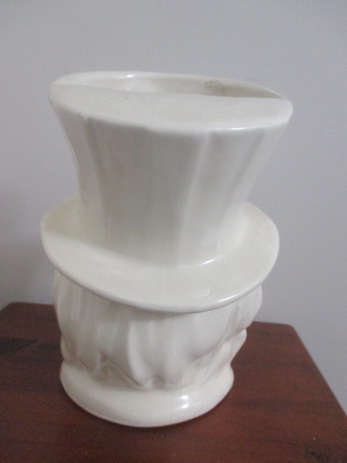 McCoy Pottery Uncle Sam Head Pottery Ceram Vase Planter White Vintage 7 1/4″ H