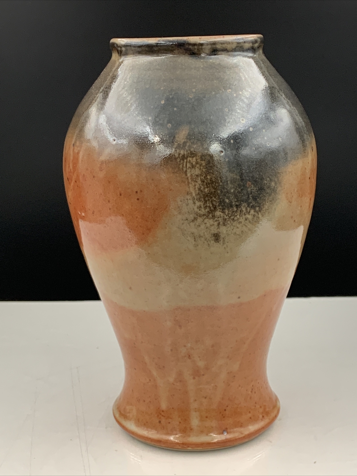 8 Inch Art Pottery Vase Signed by Artist Handcrafted Earth Tone