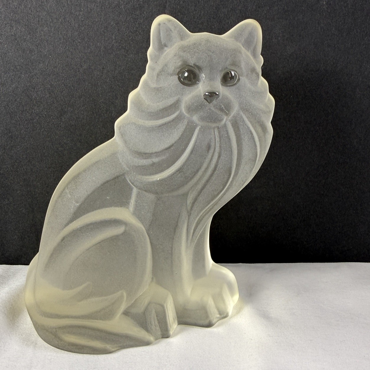Crystal Persian Cat Figurine Unbranded Frosted Beautiful!