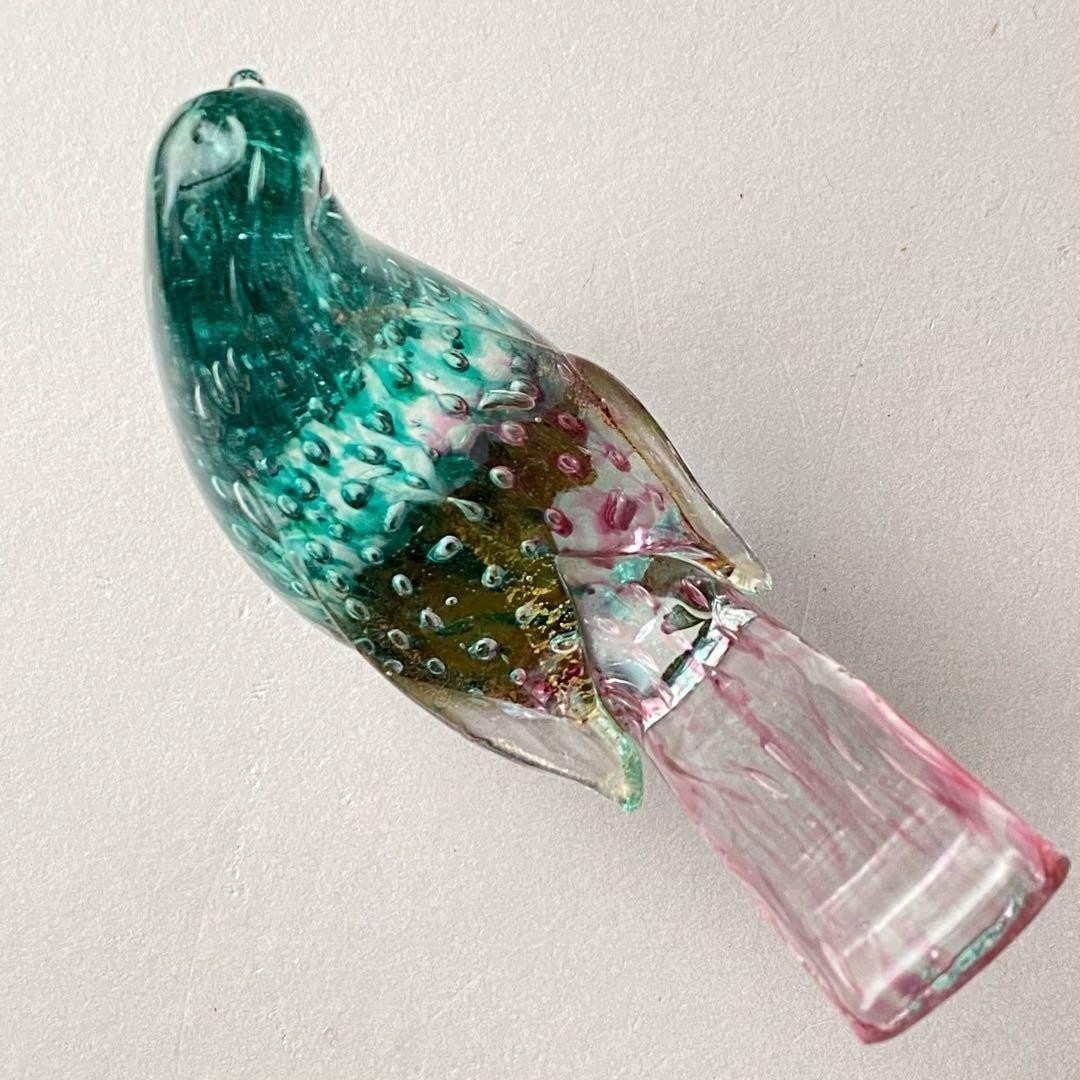Murano Glass Barovier & Toso Bird Figurine Paperweight Vintage Interior