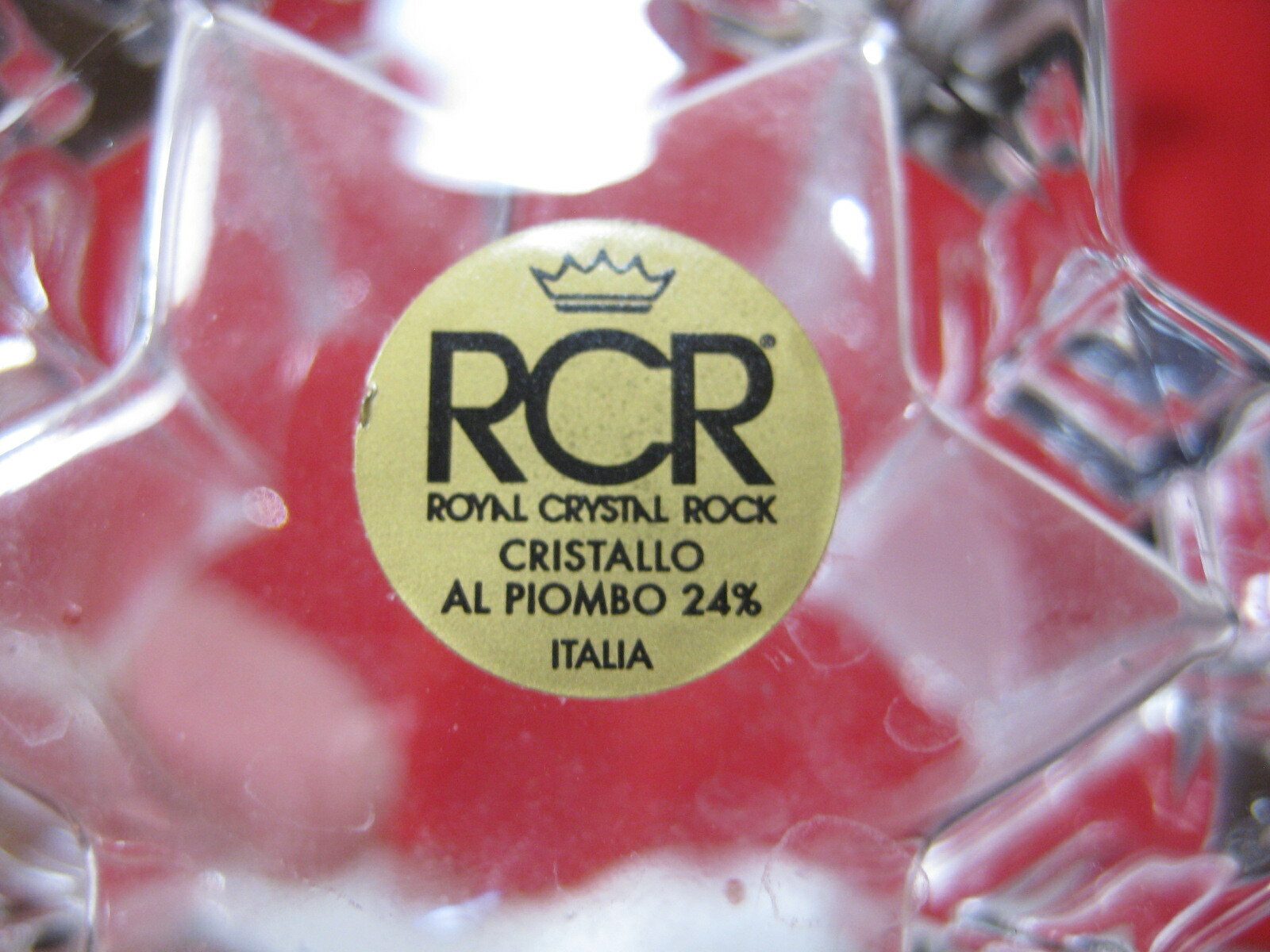 Lot 2 RCR Royal Crystal Rock 24% Lead Crystal Star Votive Candle Holders Italy