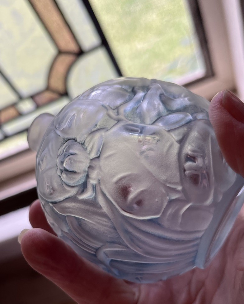 R. LALIQUE JAYTHO PERFUME BOTTLE Water, Lilies, And Frogs
