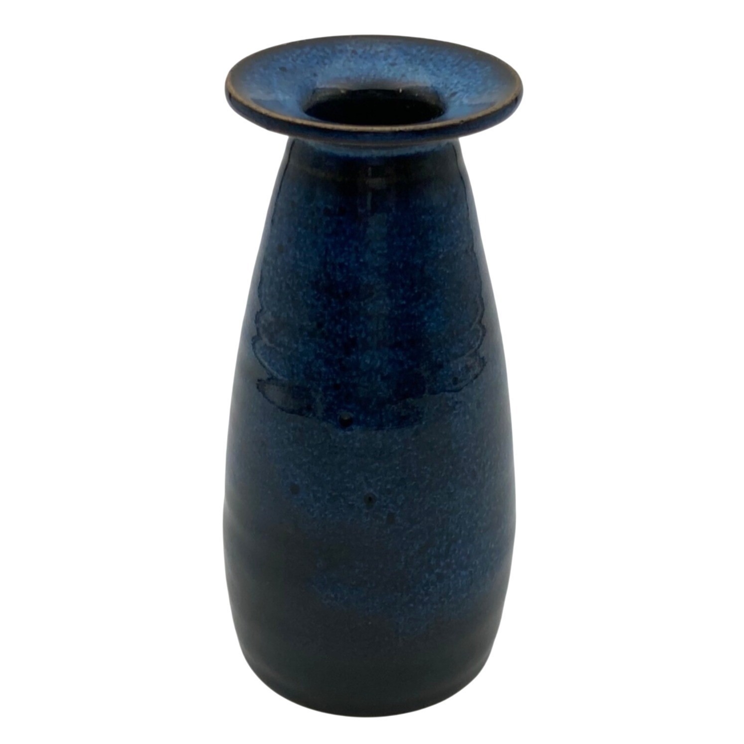 Studio Art Pottery 5″ Bud Vase Cobalt Blue Glaze Hand Thrown Artist Signed
