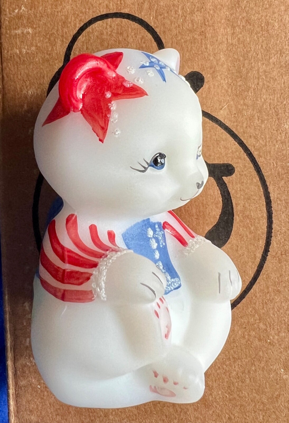FENTON PATRIOTIC BEAR STARS AND STRIPES ARTIST DANE FREDRICK GORGEOUS NIB