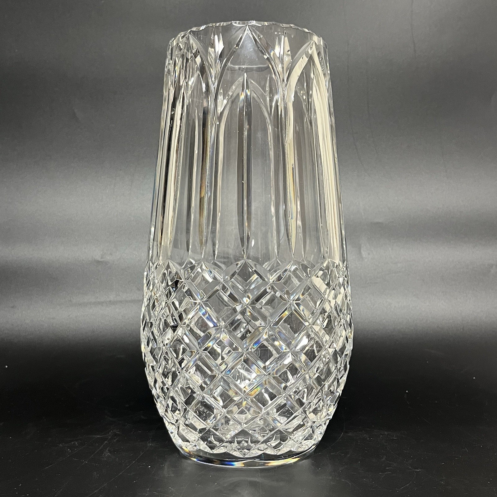 Atlantis Chartres 10″ Cut Lead Crystal Vase Portugal – Excellent Condition Heavy