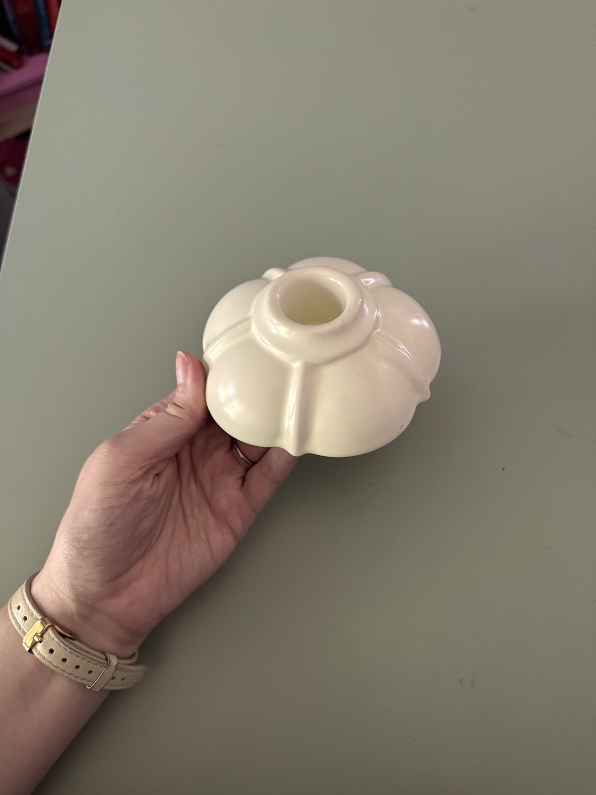 Gladding McBean Avalon Artware Candle Holder Ivory