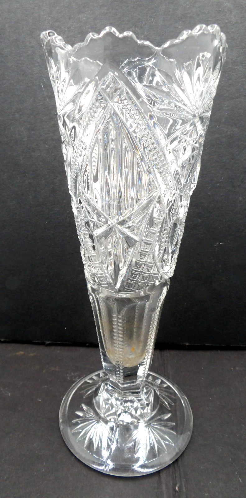 Vase McKee & Brothers EAPG Line Star Squat Pineapple Flared VTG
