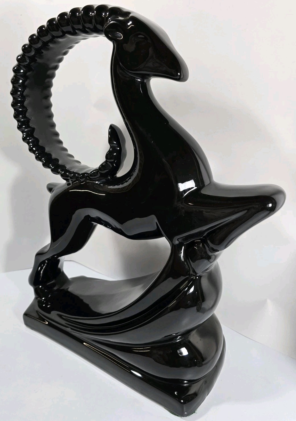 Vintage Haeger Black Ram Sculpture Art Deco Figurine 19″ Tall 16″ Wide 6″ Wide