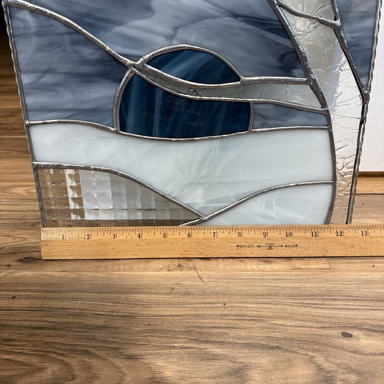 Winter Landscape Stained Glass Panel By Bill Boudreau Songbird Studio