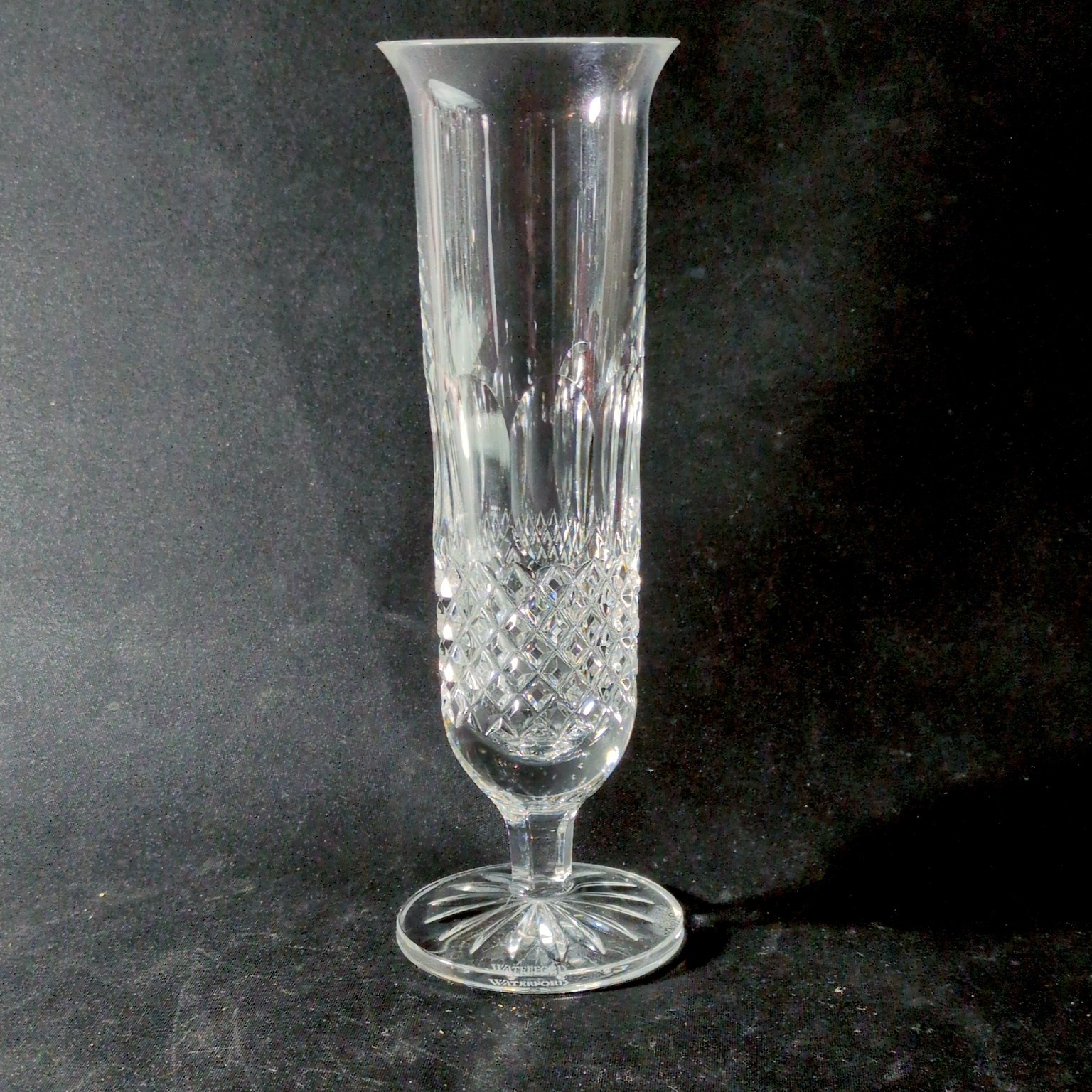 WATERFORD COLLEEN BUD VASE, Cut Lead Crystal, 8 1/8″, Made in Ireland