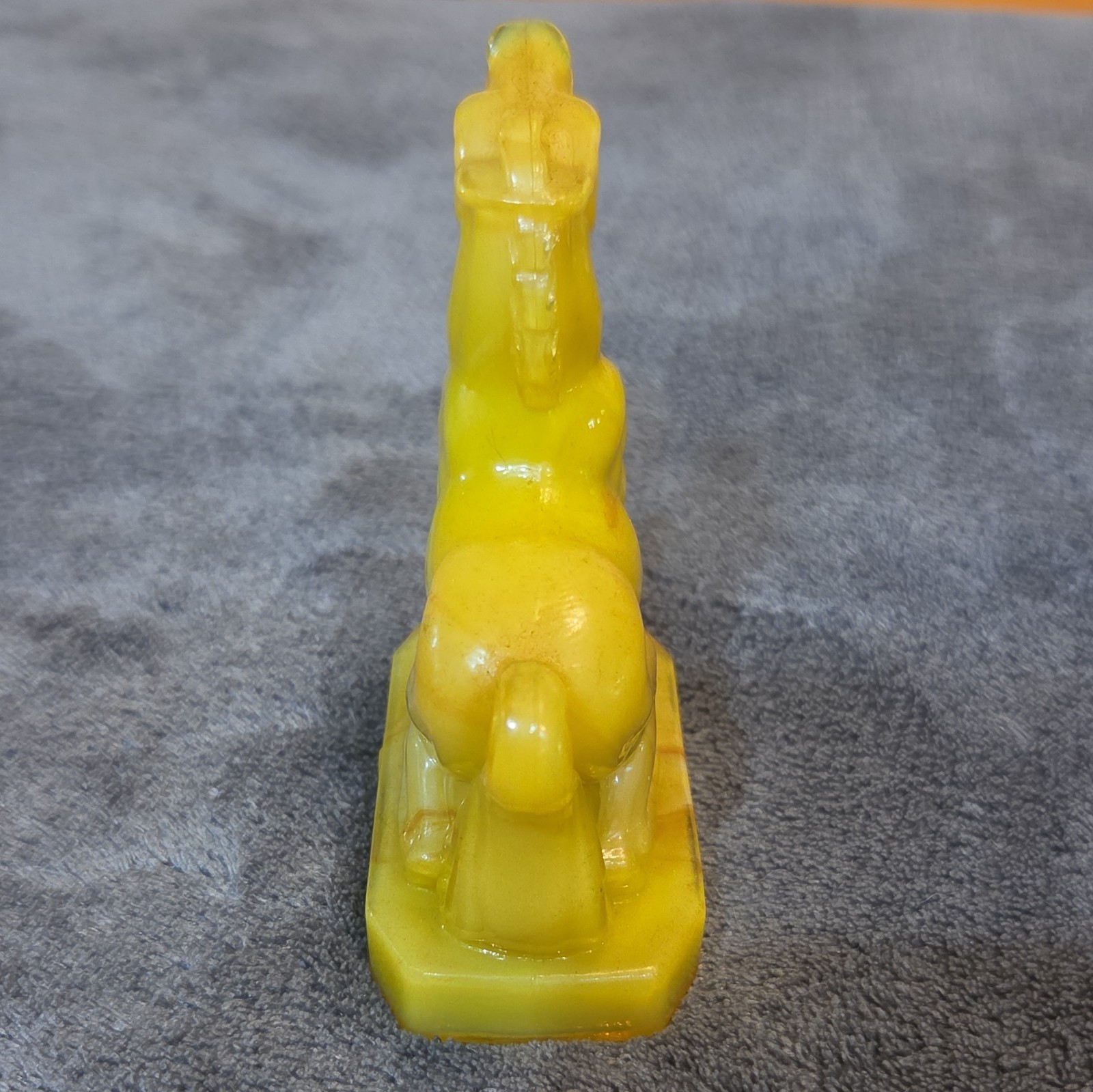 Unmarked Yellow Horse Figurine Decorative Horses Theme Animal Subject Decor