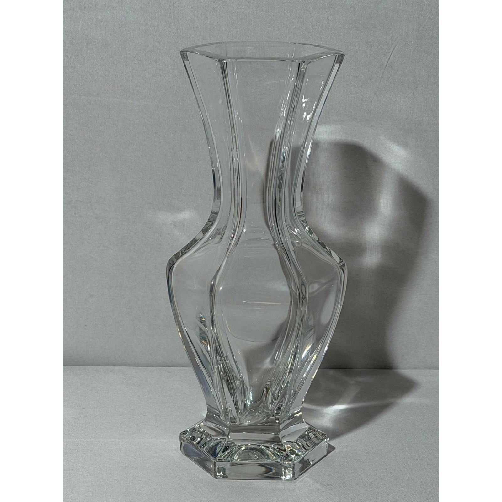 Vintage Signed Gorham Heavy Lead Crystal Panel Sovereign 10″ Vase