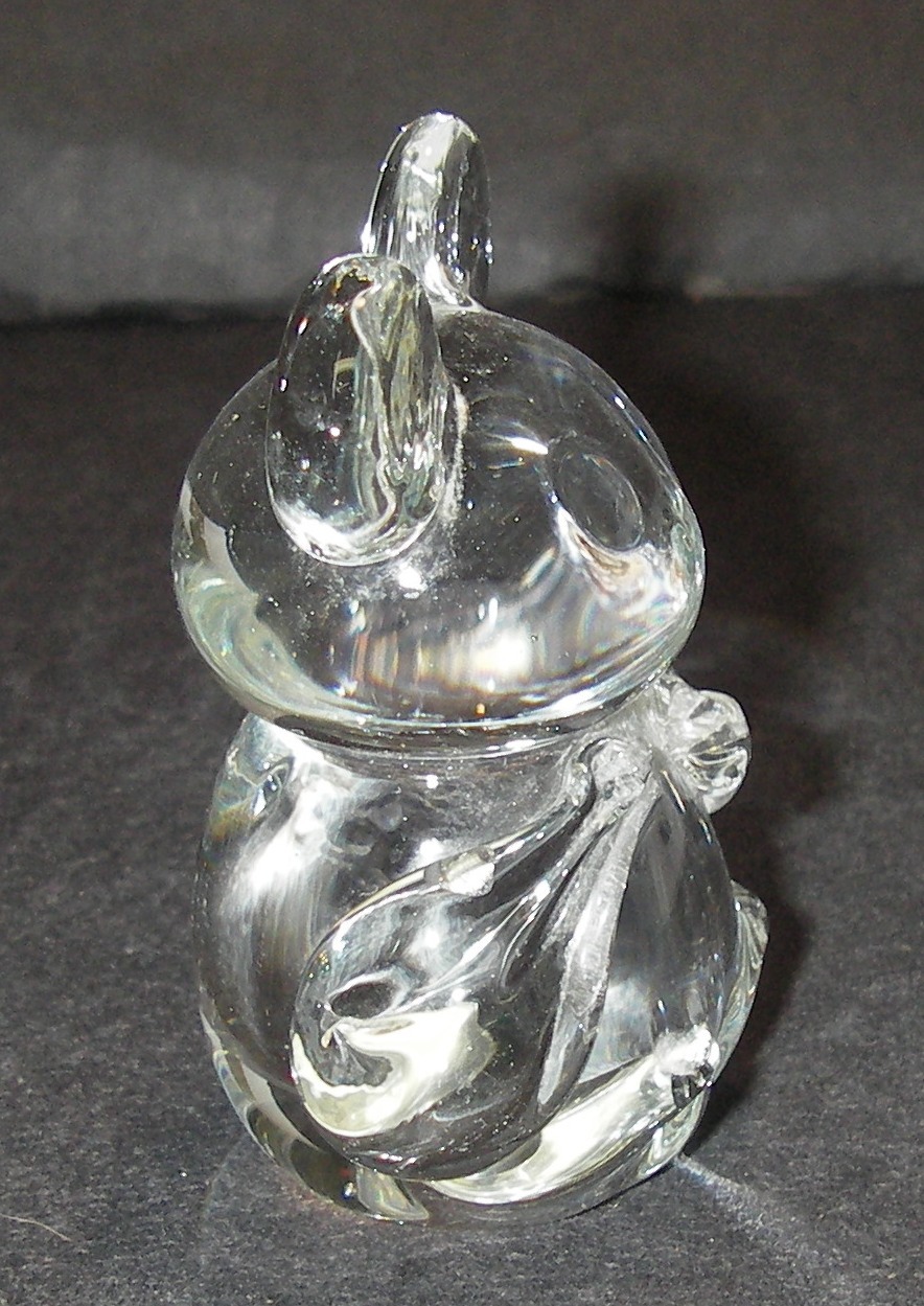 PAPERWEIGHT US Commemorative Fine Art Gallery Glass Clear Figural Mouse 3″.