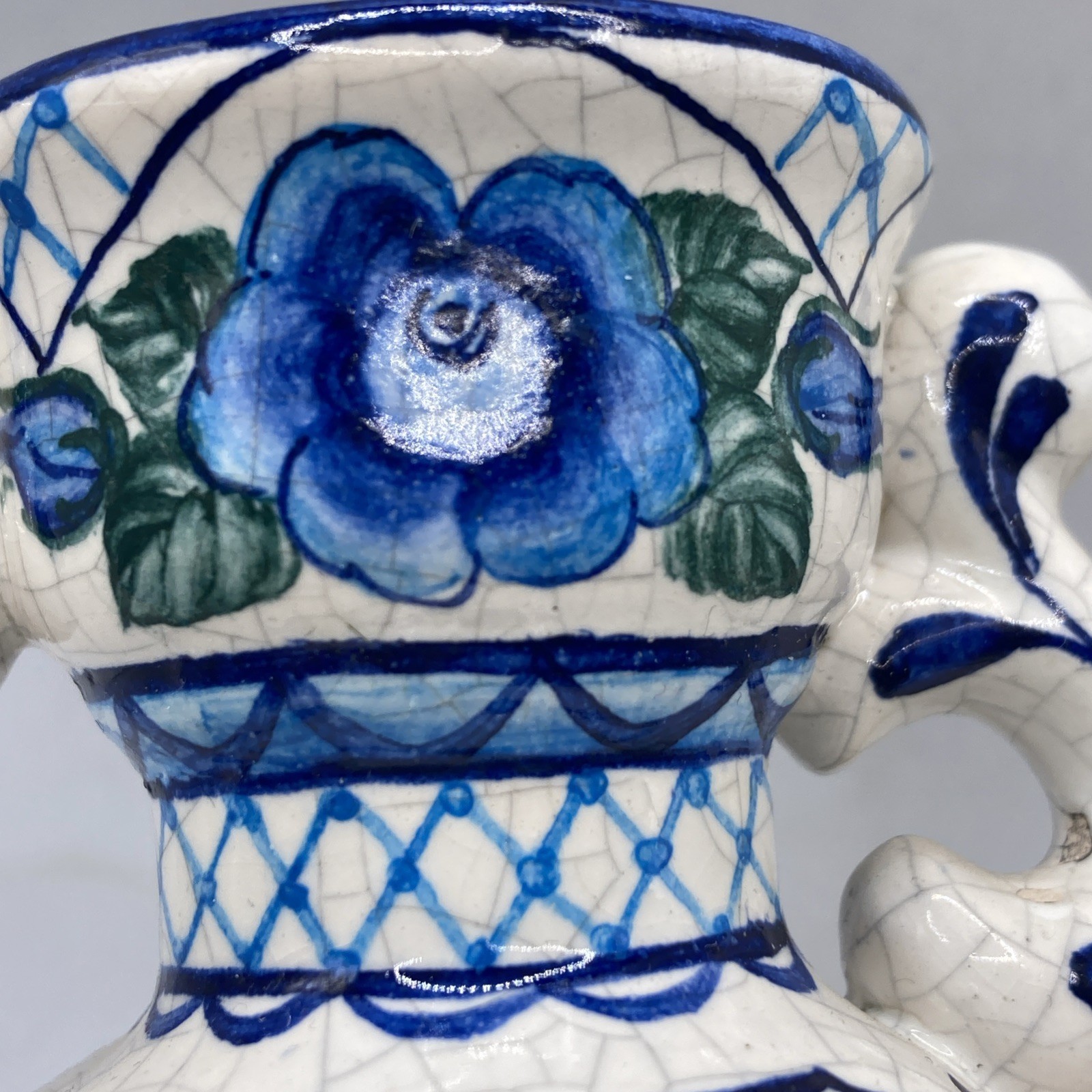 Vintage Russian Anikin Porcelain Doughnut Vase Teapot 1997 Floral 7”