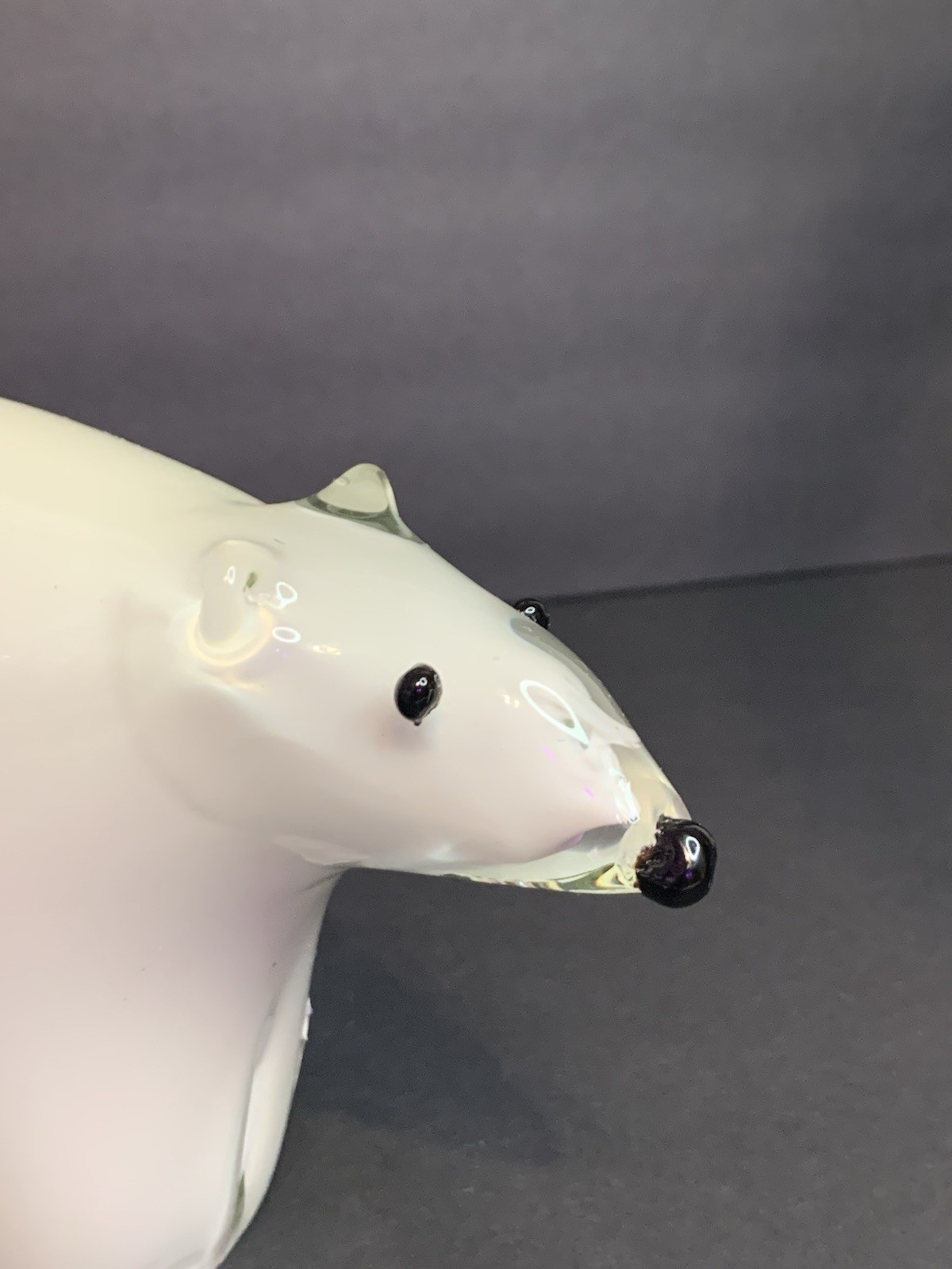 Vintage Handmade Blown Glass Arctic Polar Bear Wildlife Paper Weight 5 in Tall