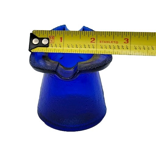 Lowell Cobalt Blue Top Hat Glass Jar Vintage Ashtray Trinket Toothpick Mini Vase