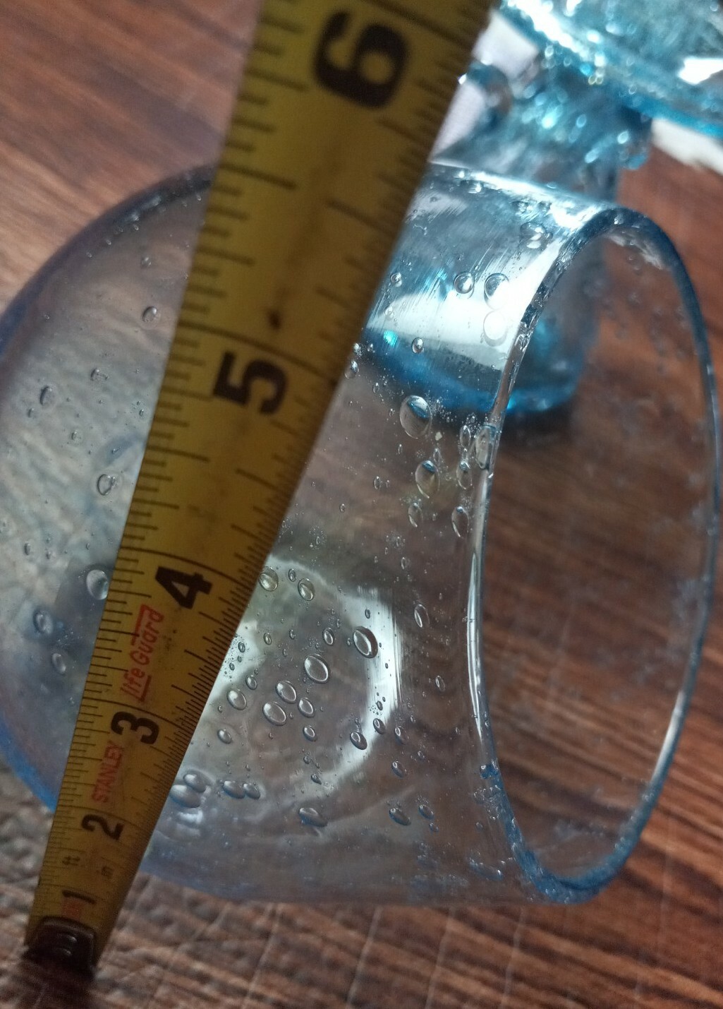 Hand Blown Blue Glass Set Of 2 Candle holders & Bowl