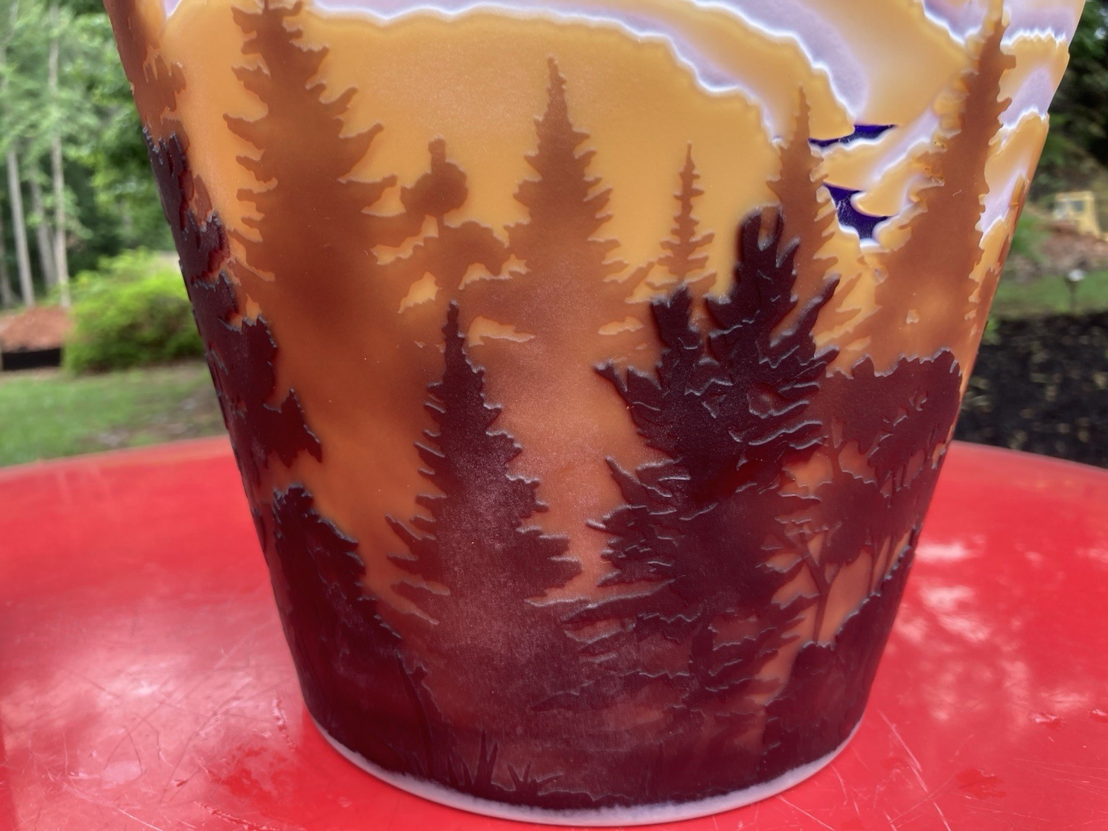 Fabulous Huge Vintage Kelsey Murphy 6 Layer Super Cameo Vase / Soaring Eagle