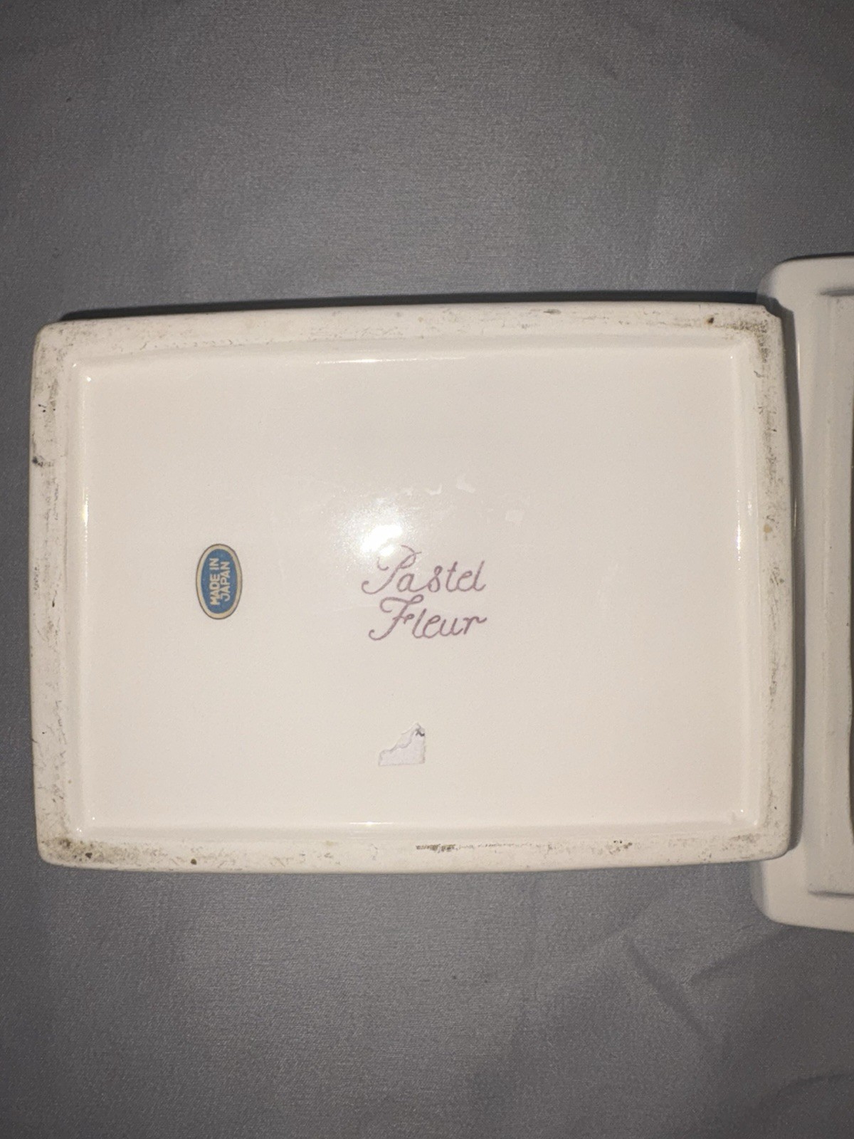 Vintage ceramic box container Pastel fleur Japan