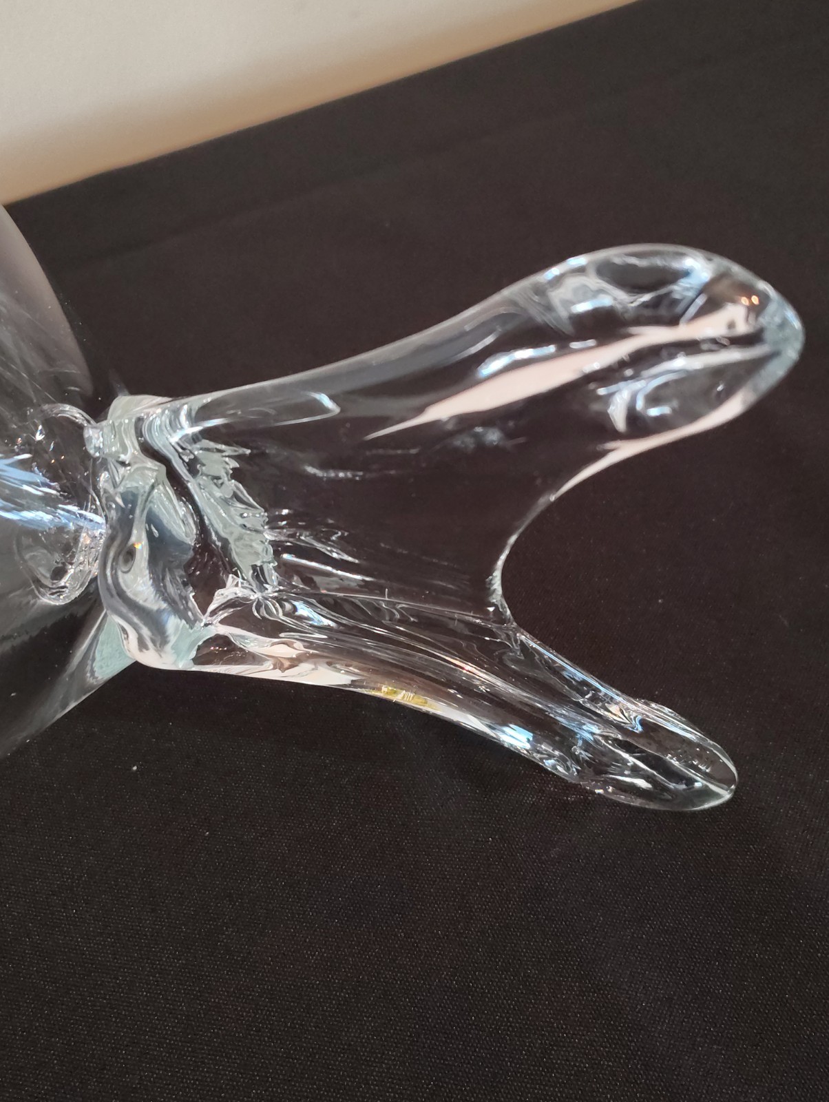 Blenko Style Crystal Clear Art Glass Fish Shaped Bowl Vase Planter Large 14″ F1