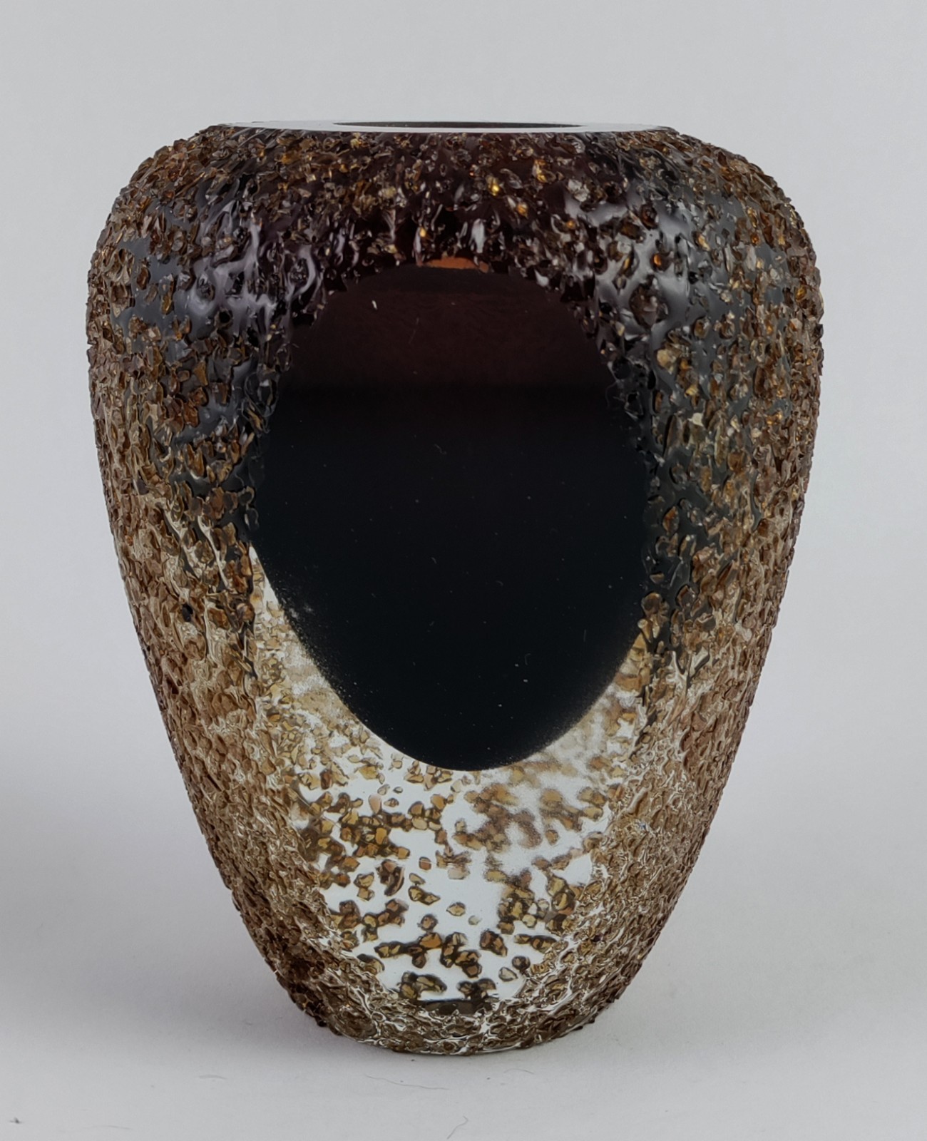 MCM Alessandro Mandruzzato Murano Faceted & Textured Sommerso Art Glass Vase