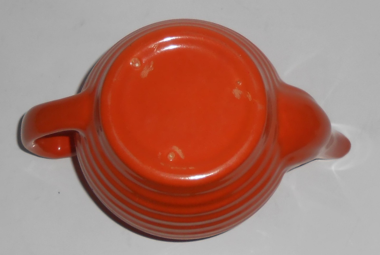 Bauer Pottery Ring Ware Orange Individual Teapot VERY RARE