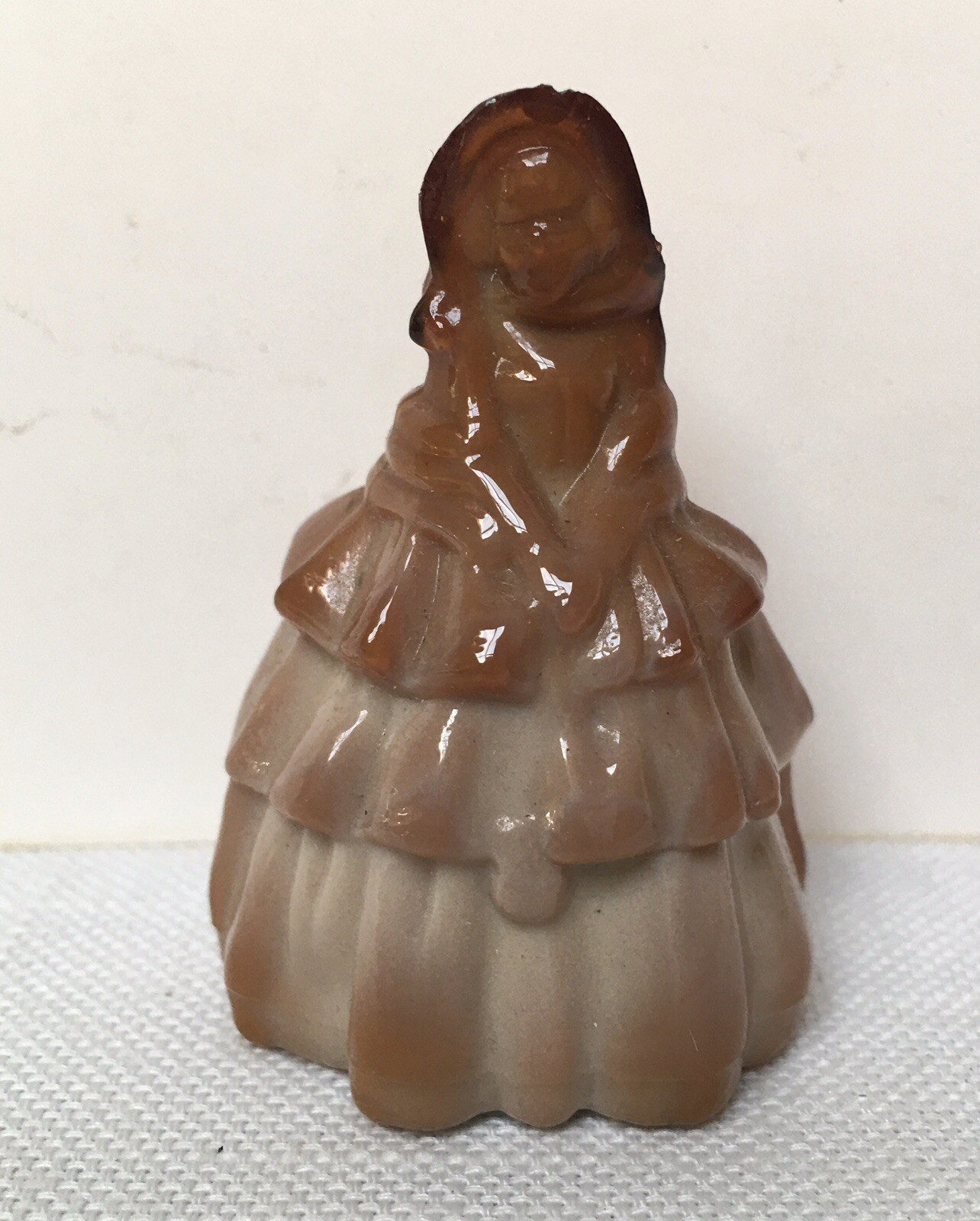 Boyds Crystal Glass Chocolate Slag Nancy Miniature Figurine Colonial Doll