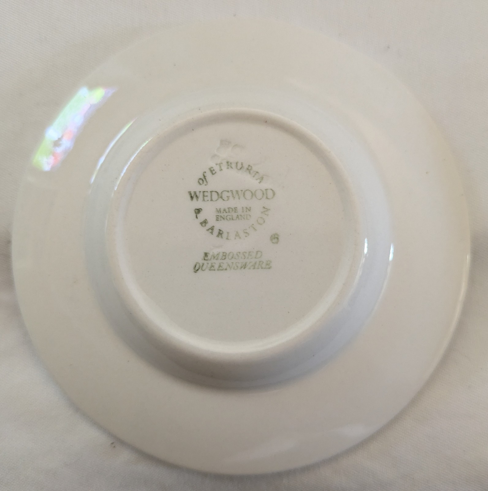 Vintage Wedgwood Embossed Queensware Blue & Cream Ashtray/Trinket Dish, Set of 4