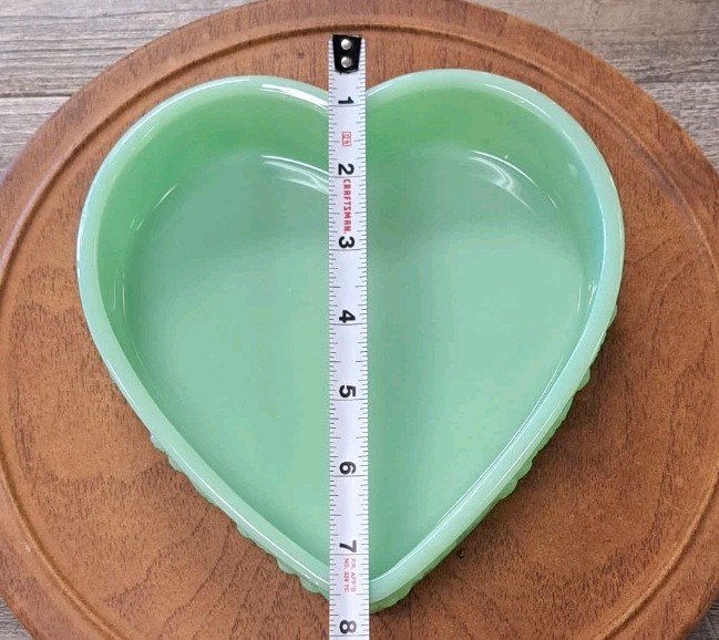 Vintage Style Mosser Jadeite Strawberry Heart Covered Box – New from Fenton Mold
