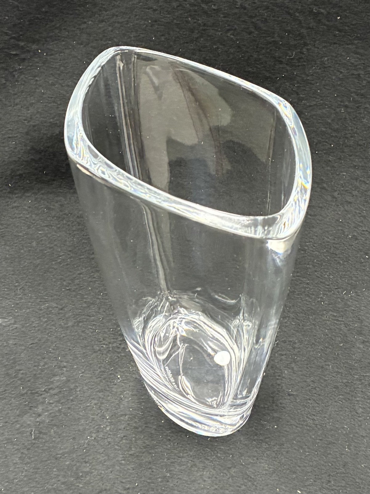 Tiffany Clear Crystal Vase * Delta Skymiles * Made in Germany * 7.25″