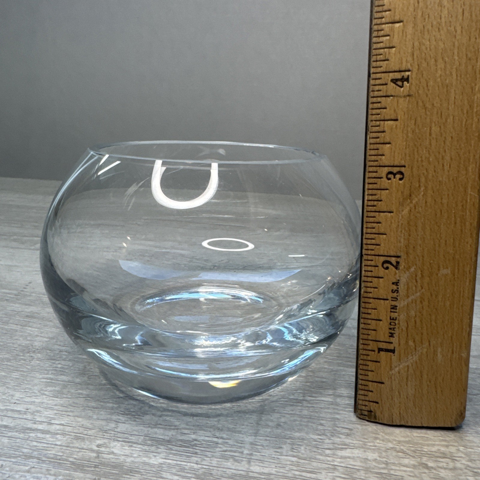 Ravenscroft Round Sphere Clear Crystal Glass Vase Bowl