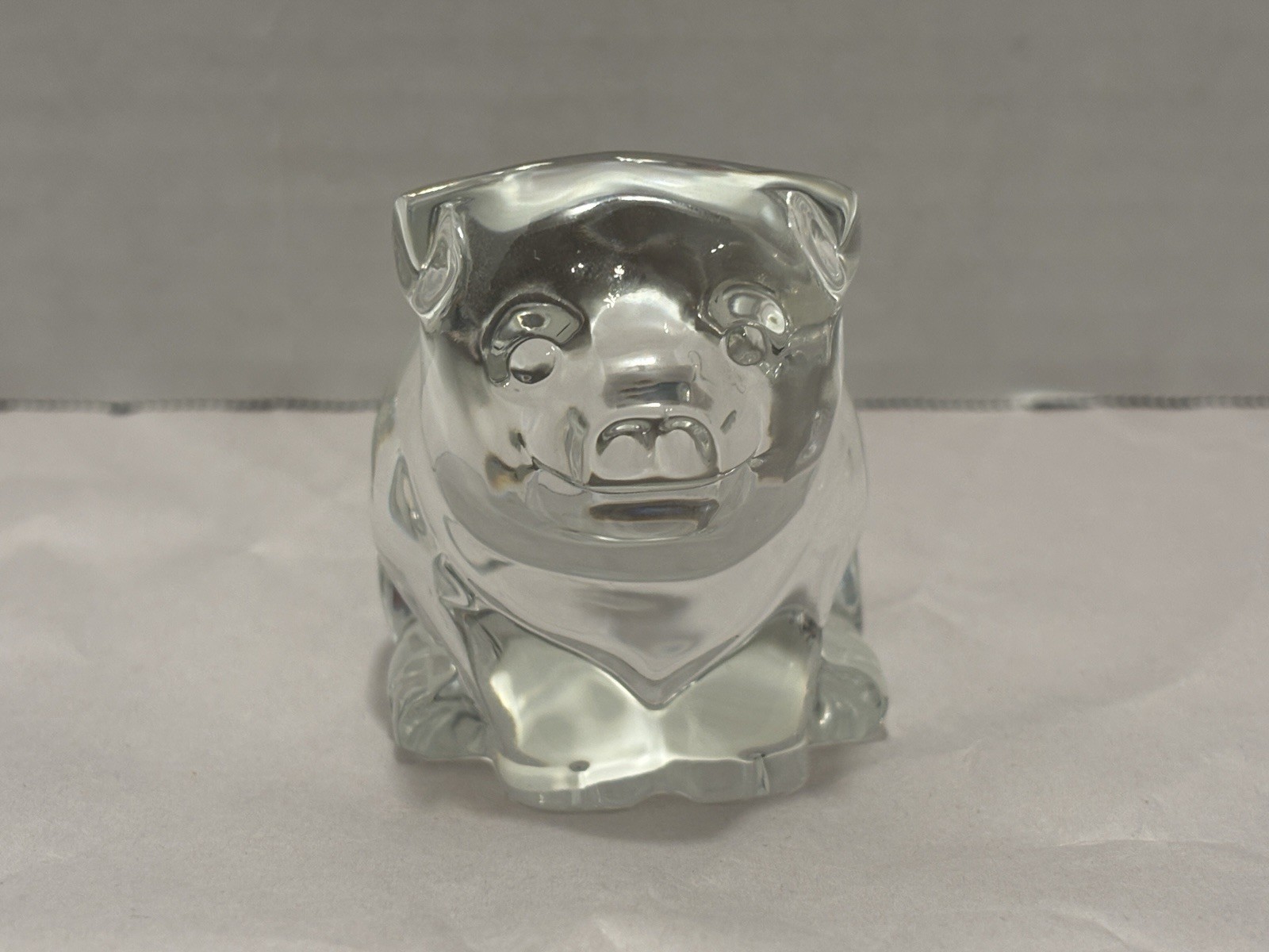 Waterford Lead Crystal Glass Sitting Pig Piglet Figurine Paperweight Ireland